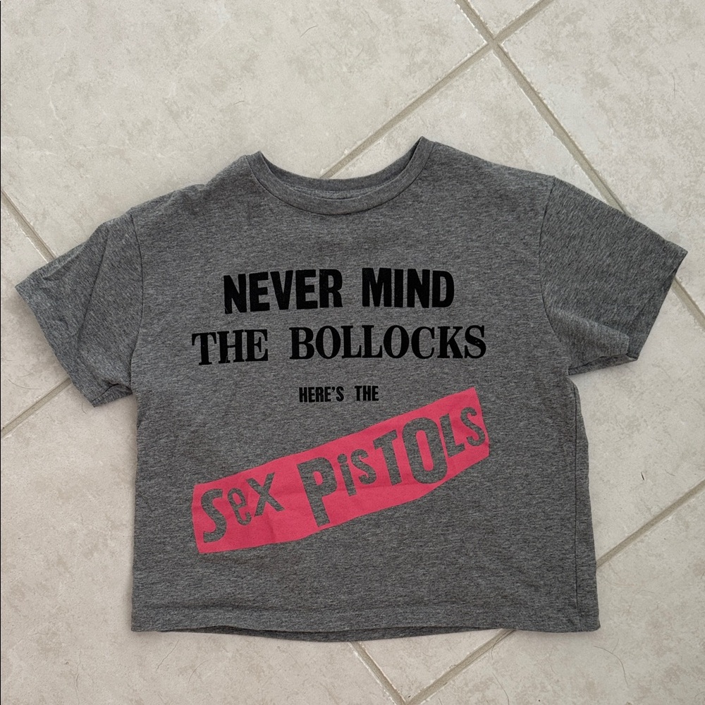 Sex Pistols Cropped Short Sleeve Top - Gray